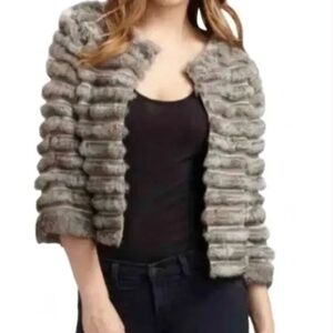 ALICE & OLIVIA RABBIT FUR JACKET